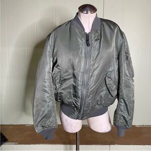 Vintage 80s ALPHA INDUSTRIES MA-1 Flyer USAF MIL-J-82790J Reversible Jacket XL‎